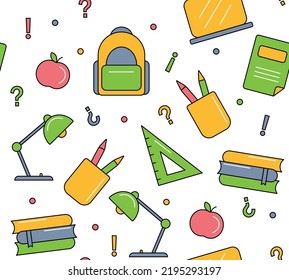 Color pattern school for covers, background, packaging, bright drawing school, knowledge, school subjects, training