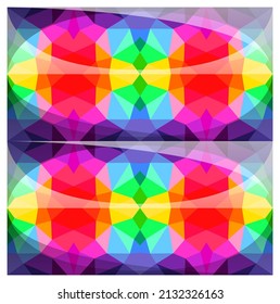 Color pattern. Sticker. Symmetrical geometric ornament.Panel of colored figures.
