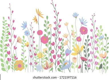 color pattern of stylized flowers and herbs