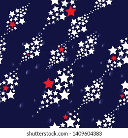 Color pattern for USA Independence day with star and water drops