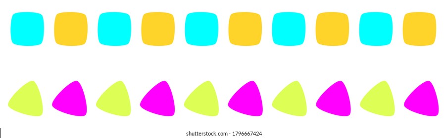 Color patterns using rounded  geometric shapes.