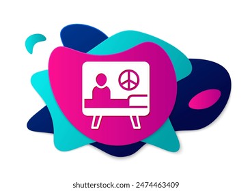 Color Peace icon isolated on white background. Hippie symbol of peace. Abstract banner with liquid shapes. Vector