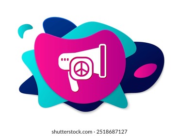 Color Peace icon isolated on white background. Hippie symbol of peace. Abstract banner with liquid shapes. Vector