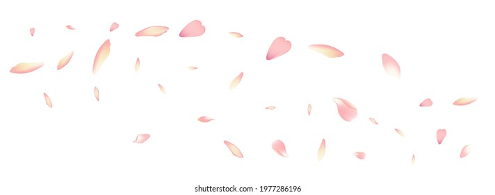 Color Peach Petal Vector White Background. Purple Floor Sakura Petal Illustration. Apple Petal Dream Cover. Japanese Cherry Petal Product.