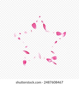 Color Peach Vector Transparent Background. Bloom Fall Backdrop. Apple Spa Template. Rose Flying Illustration. Bright Cherry Realistic Texture.