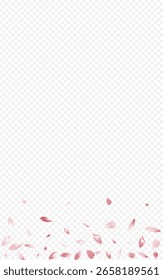 Fondo transparente del Vector del melocotón del color. Anuncio Confetti Sky. Póster de Heart Spa. Plantilla Femenina Bloom. Patrón de aire de árbol blanco.