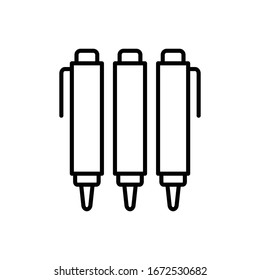 Color pen Icon. Flat vector graphic in white background.