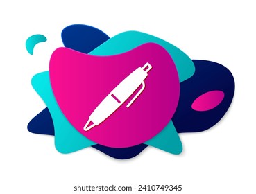Color Pen icon isolated on white background. Abstract banner with liquid shapes. Vector