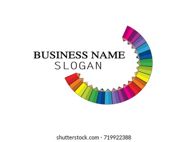 color pencil background logo