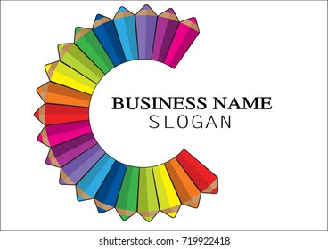color pencil background logo
