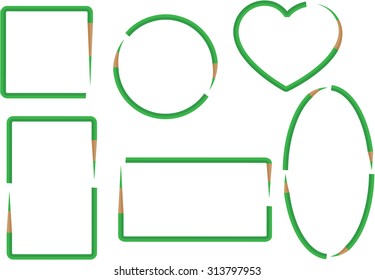 color pencil with border design set