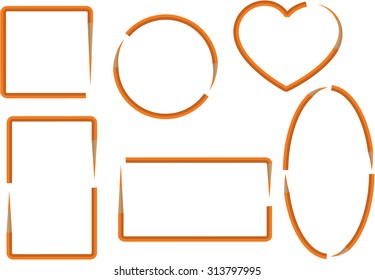 color pencil with border design set