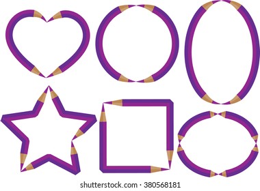 color pencil with border set