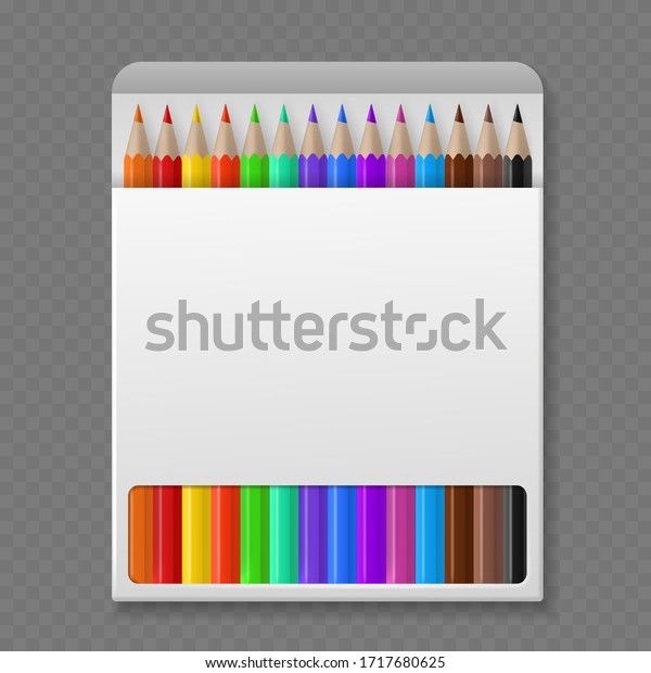 Color Pencil Box Wooden Colored Crayons Stock Vector (Royalty Free ...