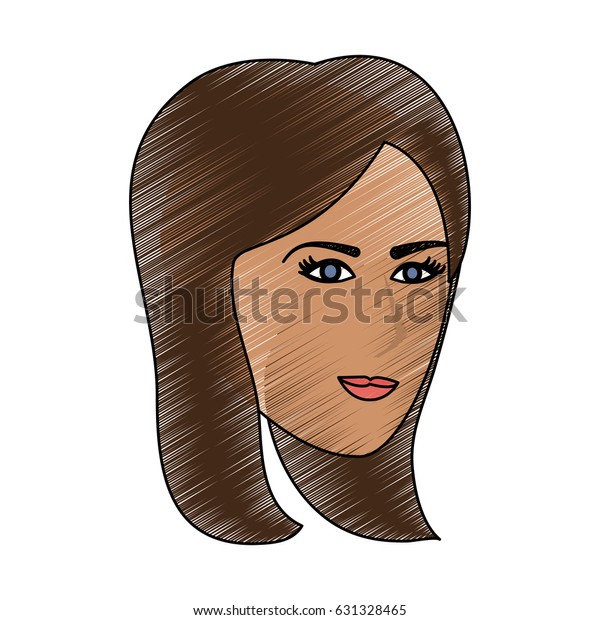 Color Pencil Cartoon Side Profile Face Stock Vector Royalty Free