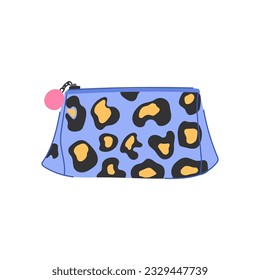 color pencil case cartoon. equipment box, ruler office, supplies blue color pencil case sign. isolated symbol vector illustration