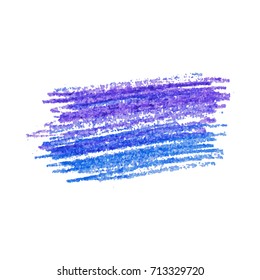 Color pencil crayon strokes isolated on white. Hand drawn pastel chalk stroke background. Vector kids hand painting texture design element.