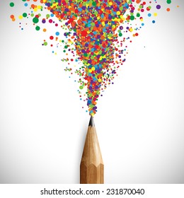 Color pencil drawings, vector
