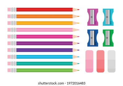 Color Pencil, Eraser, and Sharpener Set Artist Tools