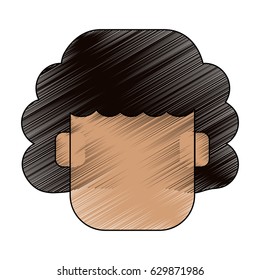 color pencil faceless front view man with curly hair