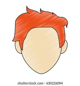color pencil faceless front view man with hairstyle