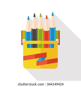 Color pencil flat icon