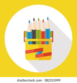 Color pencil flat icon