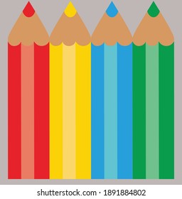 Color pencil graphic illustration for background on the school wall, kindergarten cover, drawing book and poster, drawing and coloring