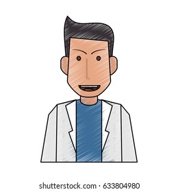 color pencil half body caricature doctor male