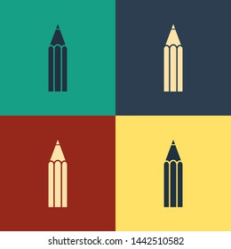 Color Pencil icon isolated on color background. Education sign. Drawing and educational tools. School office symbol. Vintage style drawing. Vector Illustration