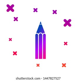 Color Pencil icon isolated on white background. Education sign. Drawing and educational tools. School office symbol. Gradient random dynamic shapes. Vector Illustration