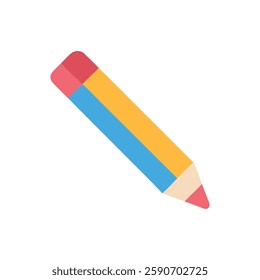 Color Pencil Icon for School Art Supplies