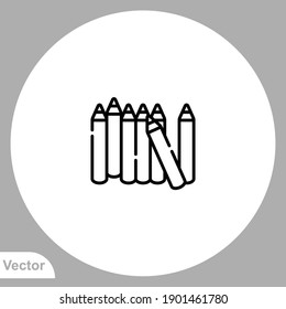 Color pencil icon sign vector,Symbol, logo illustration for web and mobile