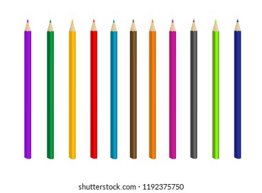 Color pencil. Isolated. Vector.