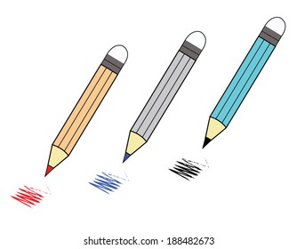 color pencil on white background