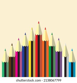 color pencil rainbow black pattern vector illustration