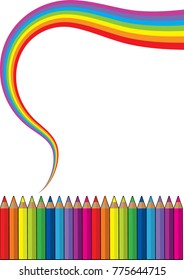 color pencil with rainbow border