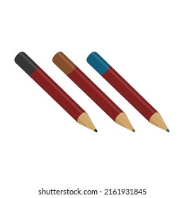 Color pencil set. Cosmetic product vector illustration design