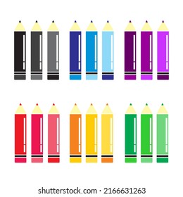 Color pencil set illustration vector design