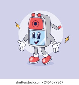 Color Pencil Sharpener Retro Mascot Illustration