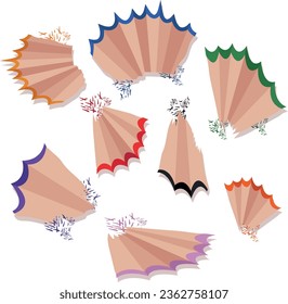 color pencil and shavings vector illustration