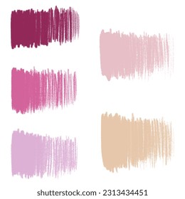 Color pencil strokes set. Kids hand drawn element. Grunge element for paper design. Banner for text.