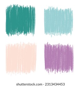 Color pencil strokes set. Kids hand drawn element. Grunge element for paper design. Banner for text.