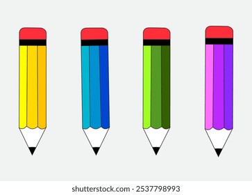 Color pencil vector arts EPS in illustrator