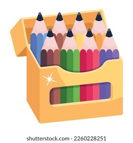 Color pencils 2d icon is ready for use 