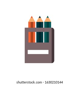 color pencils in case supply education school vector illustration icon design