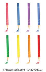 color pencils of different colors vector illustration