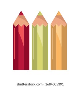 lápices de colores dibujar material de estudio de la escuela ilustración vectorial icono aislado