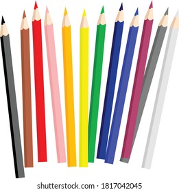 Ilustración de vectores de dibujo de lápices de colores