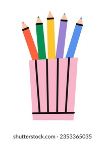 Color pencils. Flat vector illustration.